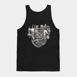 Funny Gift For Fans of Mechanics Mechanical Heart Tank Top